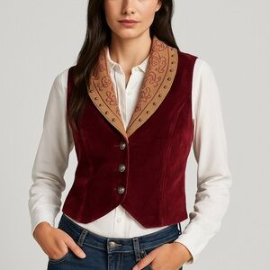 Double D Ranch studded velvet and suede vest (oversized)